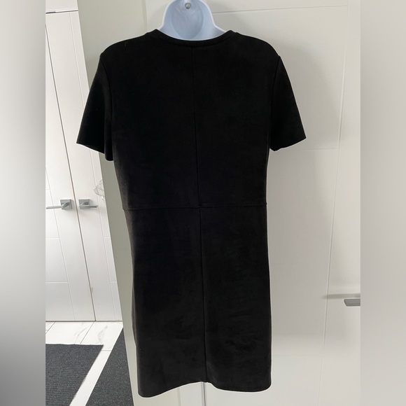 Zara/ Faux leather & suede/ Black midi dress/ Size US S - Picture 5 of 15